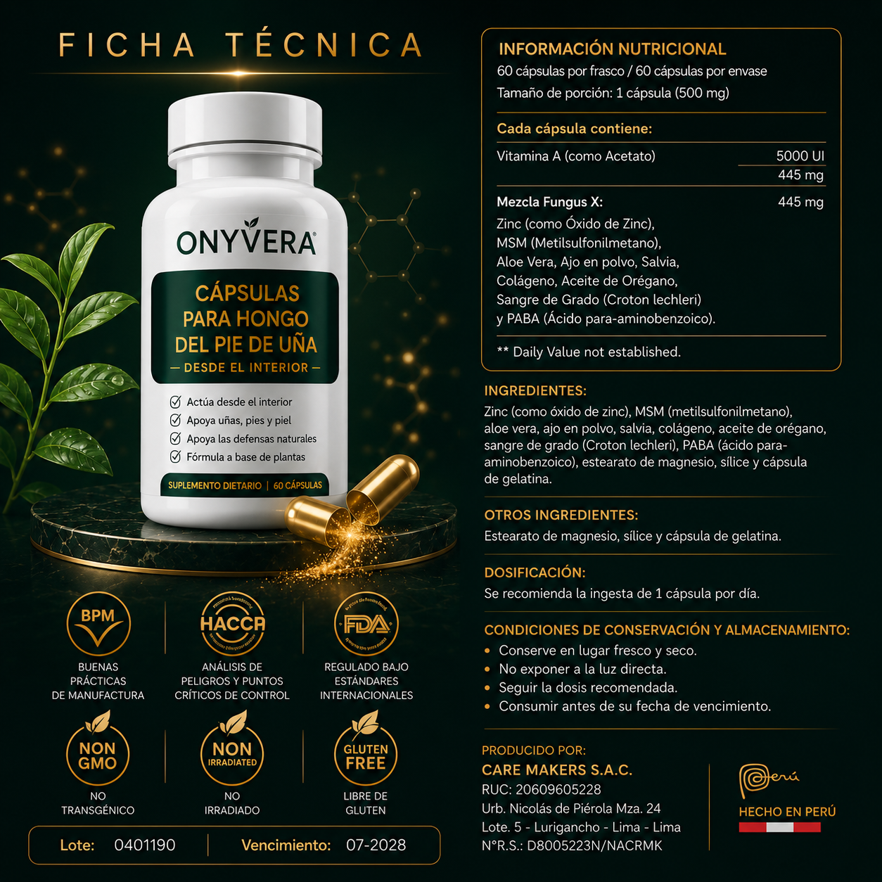 Cápsulas Antifúngicas Onyvera